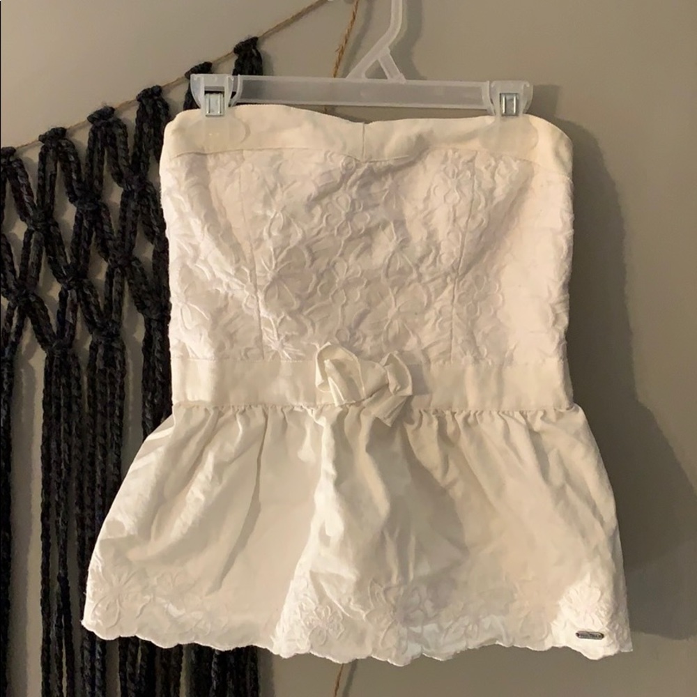 White Hollister tube top